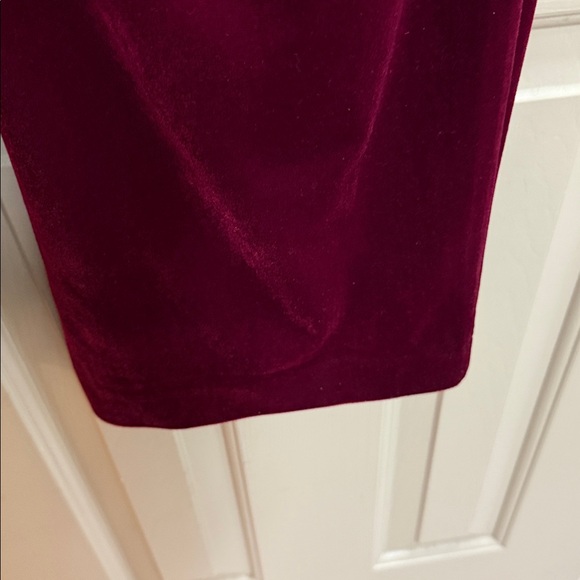 Express Editor Burgundy Wine Velvet Trouser High Rise Pants Size XL NWT $88 - Picture 7 of 7